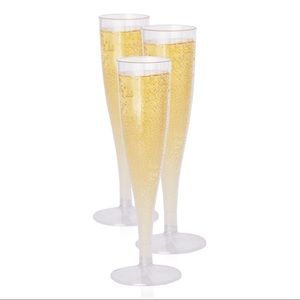 10 Pc Champagne Flutes Clear Plastic Shatterproof